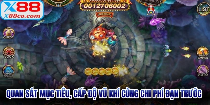 Quan sát mục tiêu, cấp độ vũ khí cùng chi phí đạn trước khi thao tác