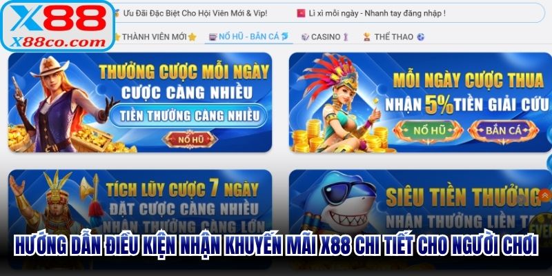 Hướng dẫn điều kiện nhận khuyến mãi X88 chi tiết cho người chơi