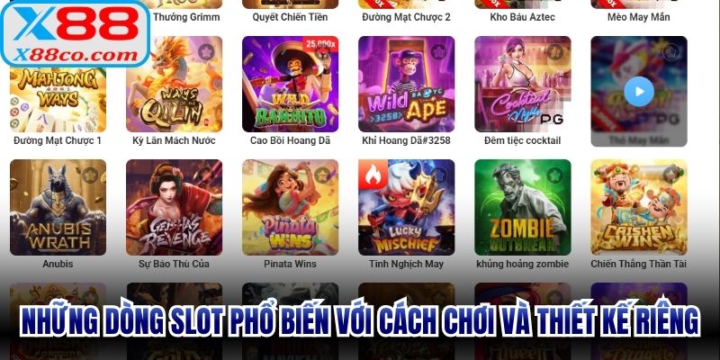 Những dòng slot phổ biến với cách chơi và thiết kế riêng