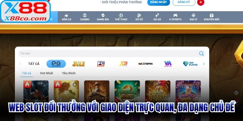 Web Slot đổi thưởng với giao diện trực quan, đa dạng chủ đề
